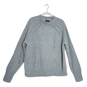 J.Crew Women's Wool Blend Rollneck Donegal Sweater in Blue/Gray - Sz L